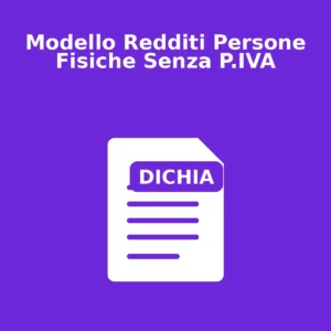 Modello Redditi Persone Fisiche Senza P.IVA